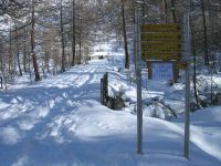 Inizio sentiero per il Rifugio Bonatti in inverno