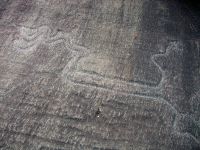 Incisione rupestre nel geosito della Marmitta dei Giganti di Bard